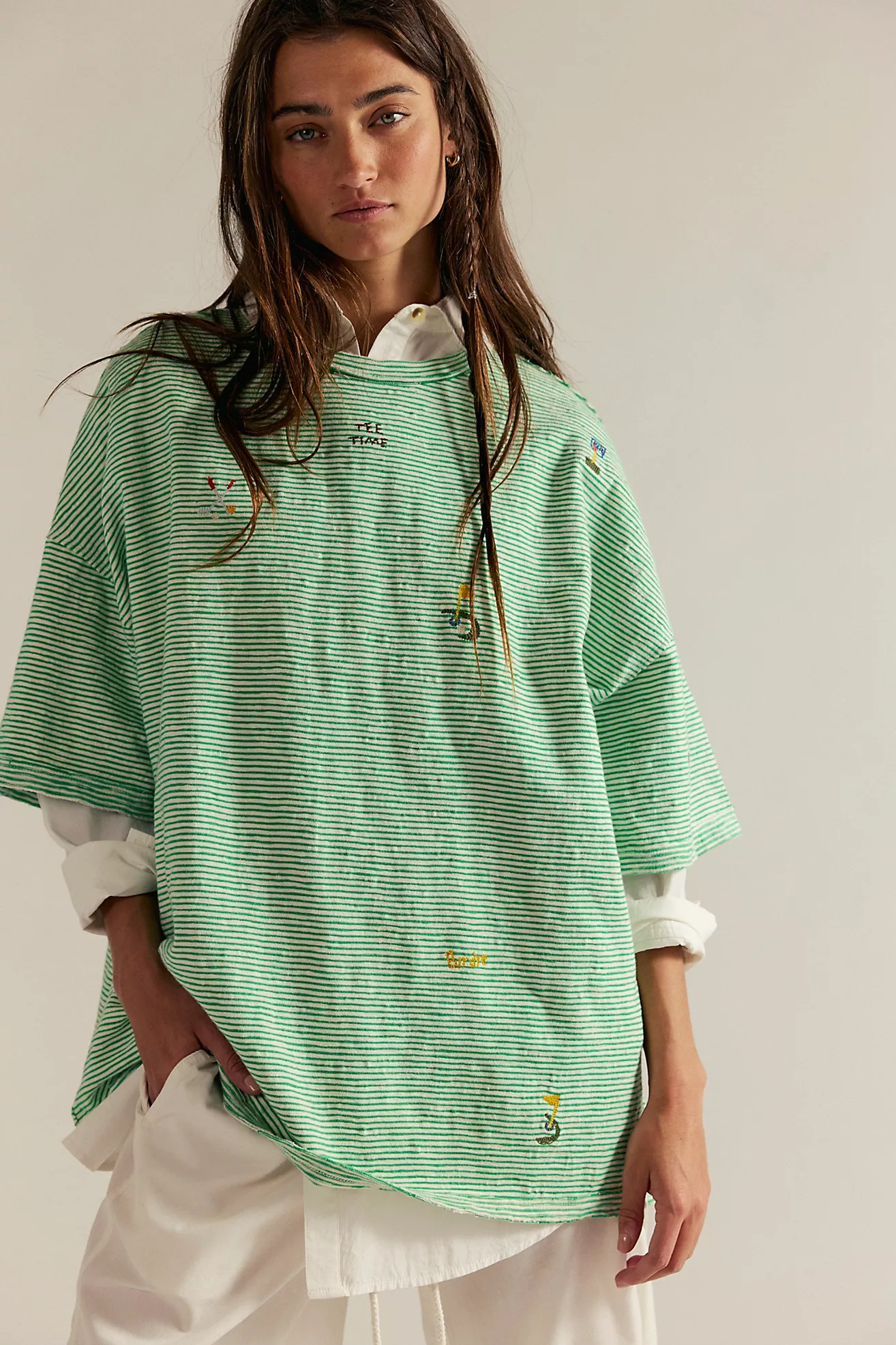 We The Free Embroidered Camp Tee | Free People (Global - UK&FR Excluded)