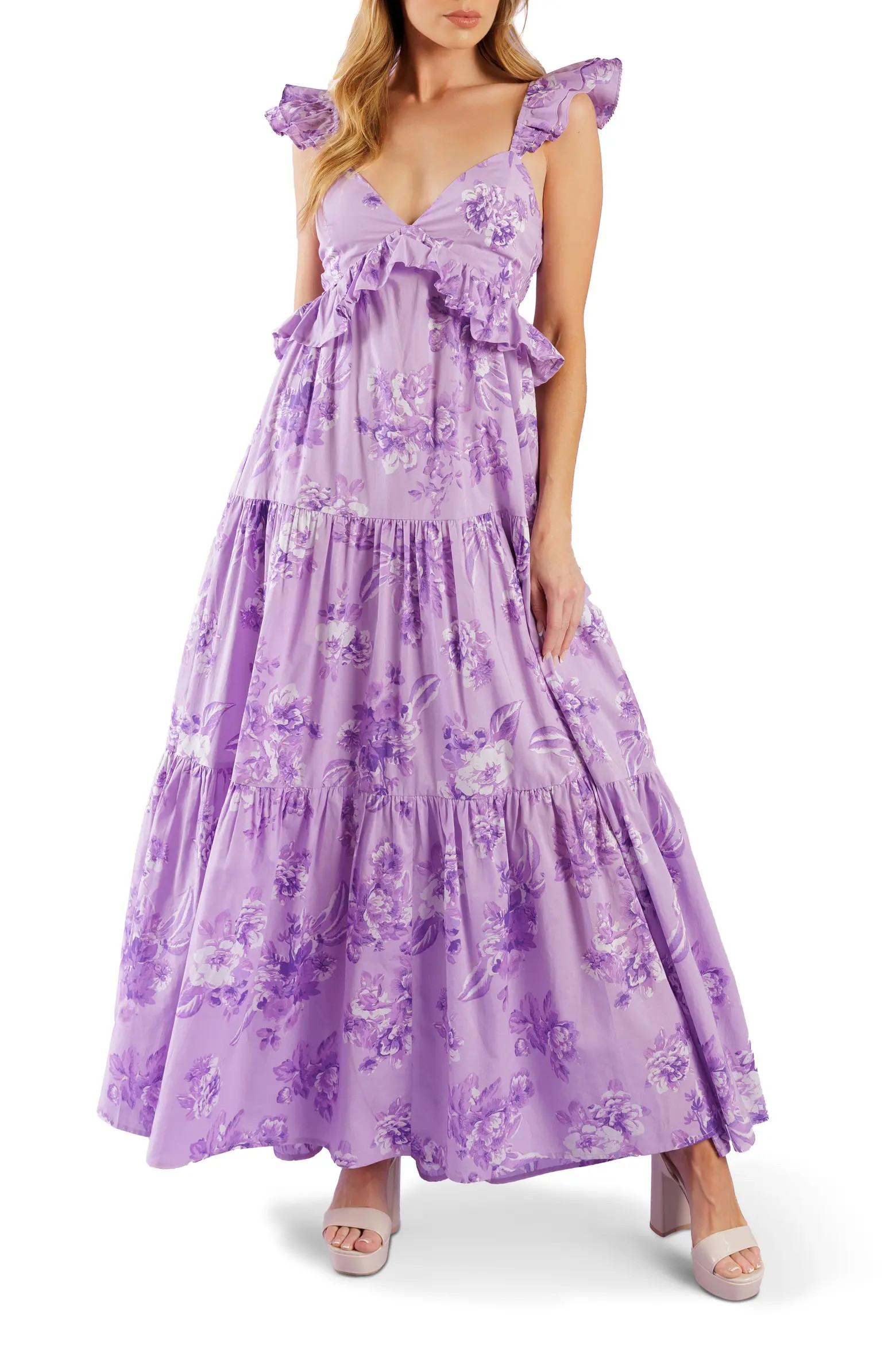 Ruffle Trim Maxi Dress (Women) | Nordstromrack | Nordstrom Rack