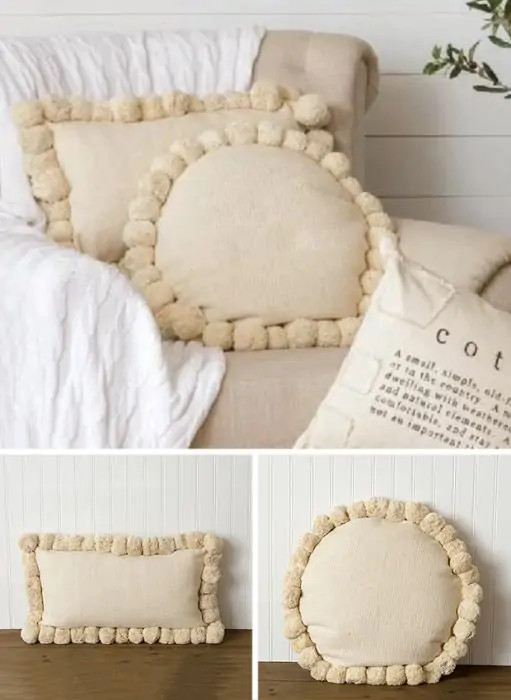 Pretty Pom Pom Pillow | Antique Farm House