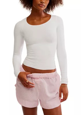 Free People Women's Love Letter Long Sleeve Top, White, M/L | Belk