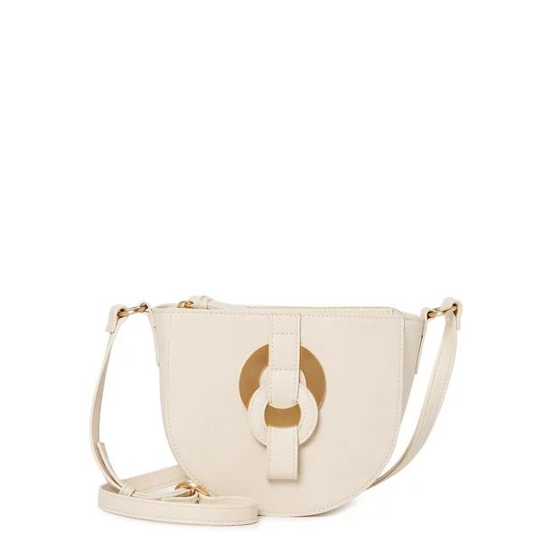 Time and Tru Women's Cecile Fashionable Ladies Crossbody Handbag Papyrus Beige - Walmart.com | Walmart (US)