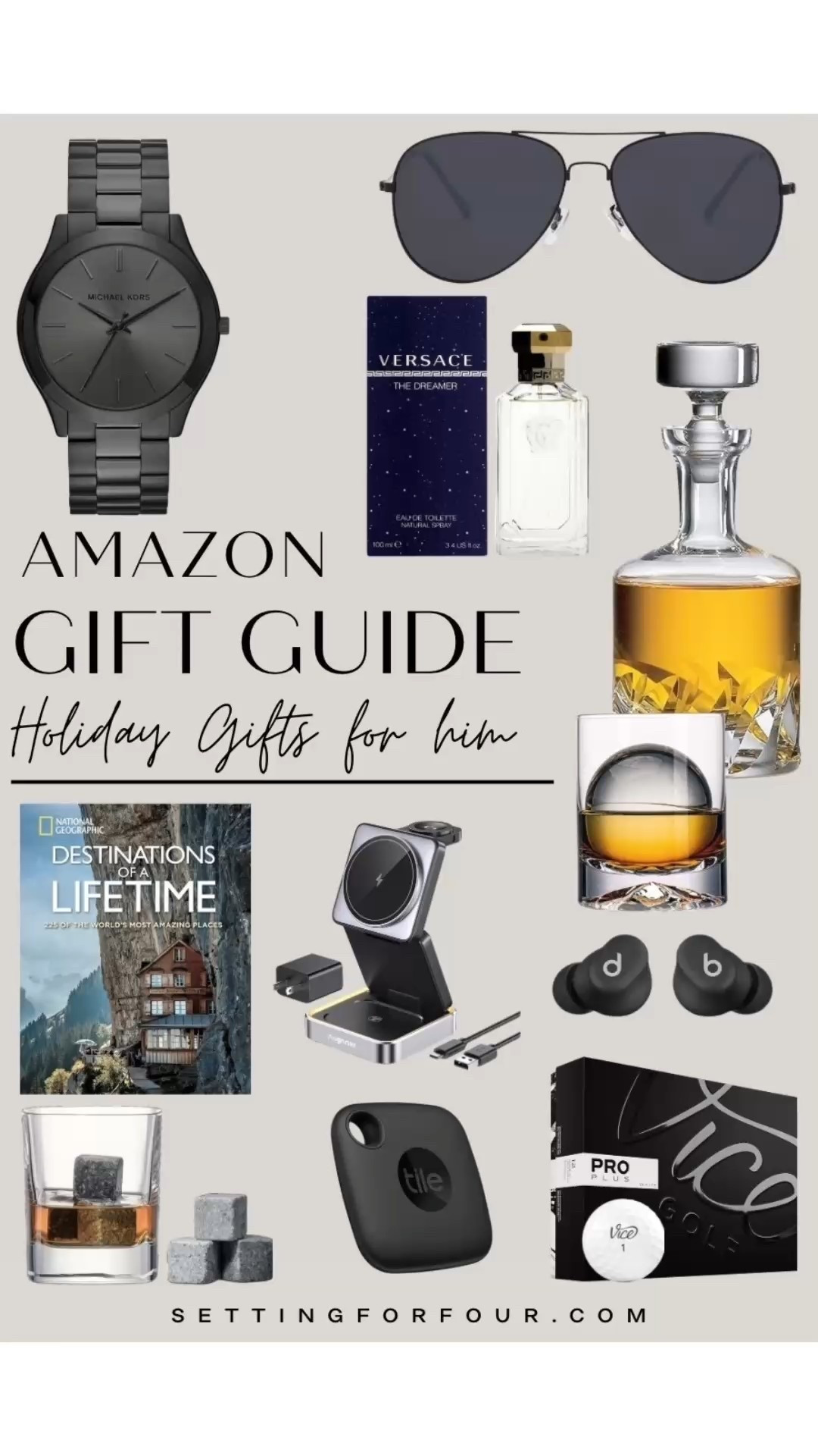 Last minute gift ideas! Amazon Holiday Day Gift Guide For Him! Stocking stuffer ideas, 
Christmas gifts For husband, brother, son, grandfather, friend, cologne, watch, travel book, decanter, whiskey glasses, barware, charger, tech, sunglasses, apple tile, whiskey stones, beats buds, Amazon must haves

#LTKHoliday #LTKGiftGuide #LTKMens