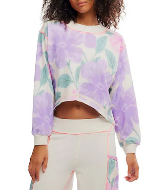 Free People Summer Loving Long Sleeve Crew Neck Knit Pullover - S | Dillard's