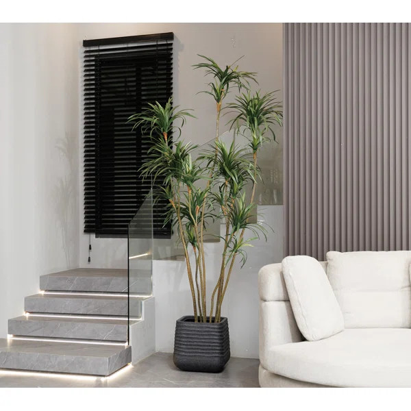 98'' Faux Dragon Tree in Planter | Wayfair North America
