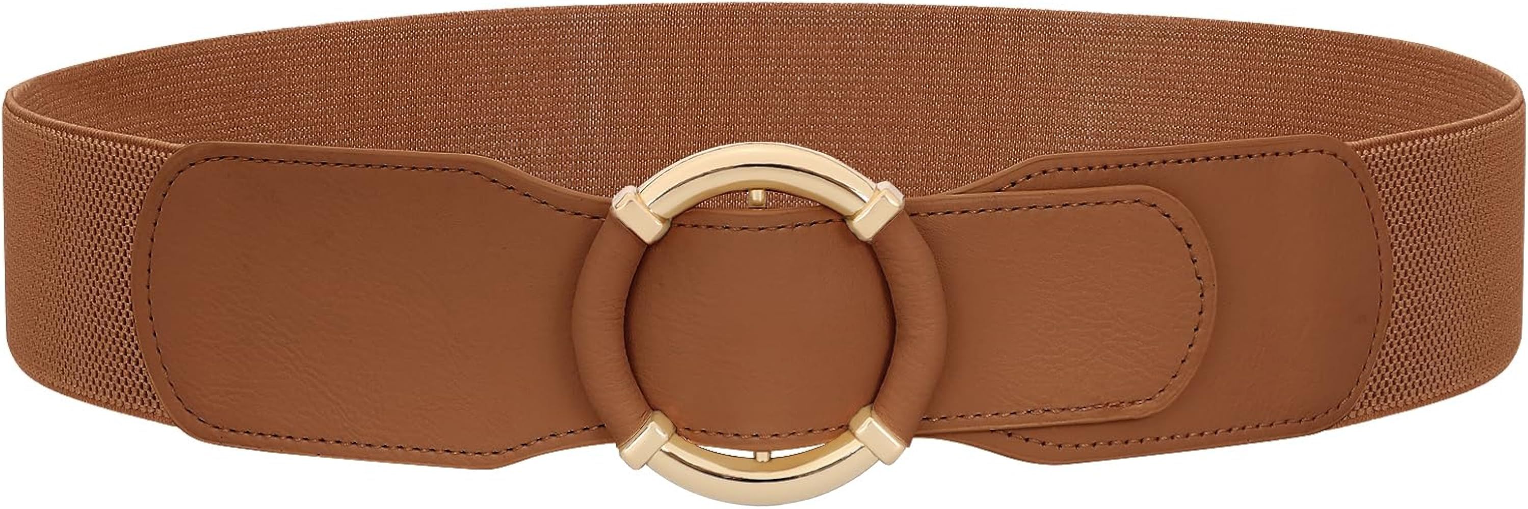 JASGOOD Women Wide Waist Belt Stretchy Elastic Vintage Belts for Dress Ladies Belt with Circle Bu... | Amazon (US)