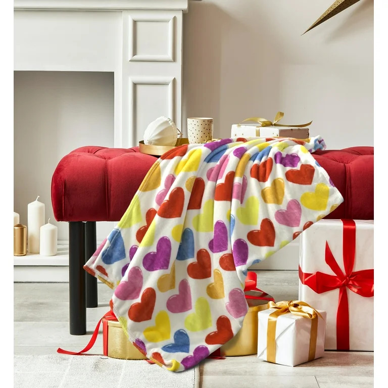 WTWay to Celebrate Super Soft Cozy Valentines Day Oversize Plush Throw Blankets, Hearts | Walmart (US)