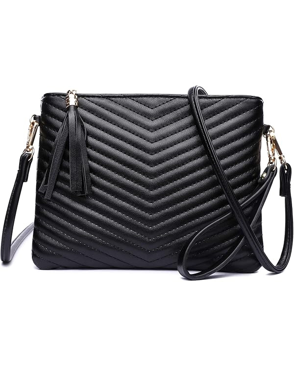 LYPULY Small Crossbody Bags for Women, Trendy Vegan Leather Shoulder Purses, Clutch Wallet with W... | Amazon (US)