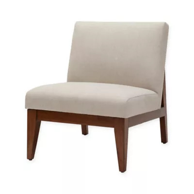 Madison Park Kari Slant Back Wood Accent Chair in Cream | Bed Bath & Beyond | Bed Bath & Beyond