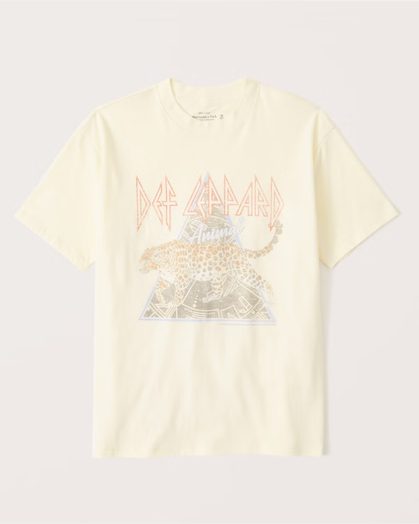 Oversized Boyfriend Def Leppard Graphic Tee | Abercrombie & Fitch (US)