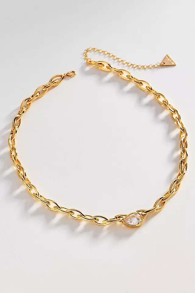 Chunky Bezel Crystal Necklace | Anthropologie (US)