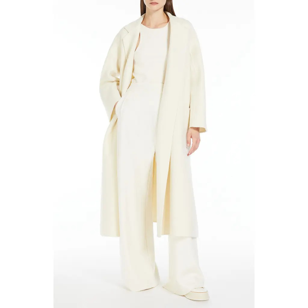 Max Mara Ludmilla Double Face Cashmere Coat in White at Nordstrom, Size 2 | Nordstrom