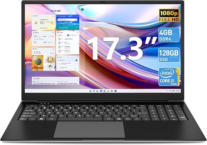 SGIN Laptop Computer, 17 inch Laptop with Intel Core i3-5005U Processor, 4GB DDR4, 128GB SSD, FHD... | Amazon (US)