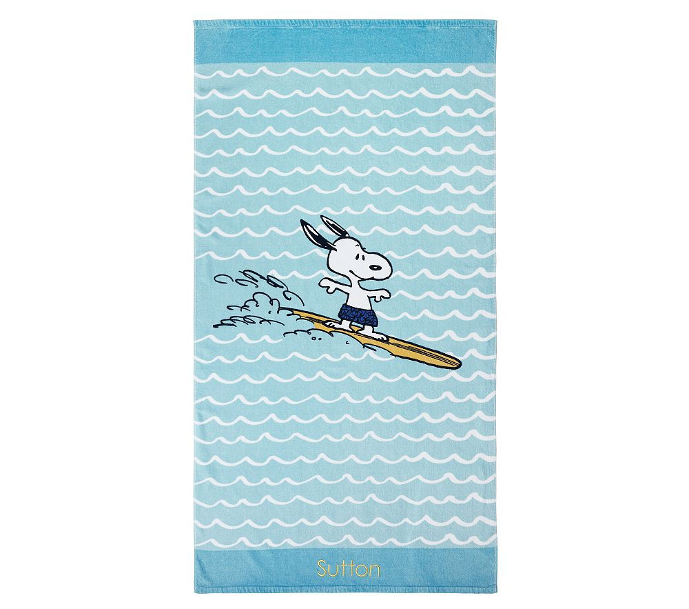 Peanuts(R) Snoopy(R) Surf Kid Beach Towel, Kid Towel, Multi | Pottery Barn Kids