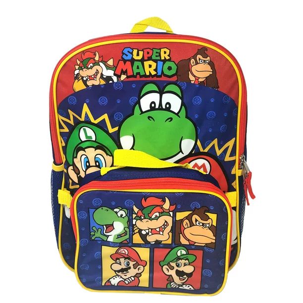 Nintendo - Super Mario Backpack 16" Luigi Nintendo & Detachable Insulated Lunch Bag 2 Pcs - Walma... | Walmart (US)