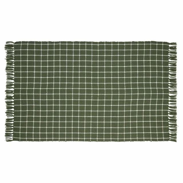 My Texas House Dark Green Plaid Indoor/Outdoor Layering Rug, 38" x 58" | Walmart (US)