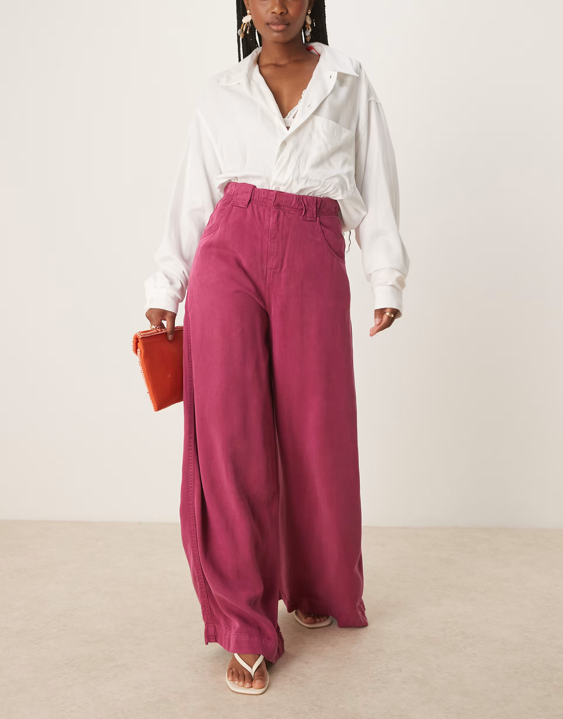 Scalpers Fluid color pant in bouganville | ASOS (Global)