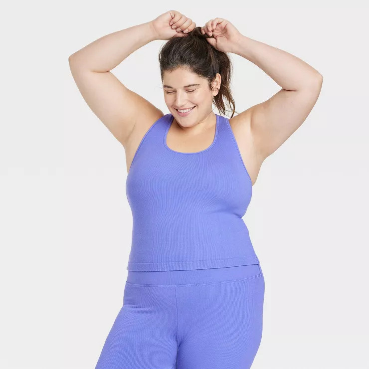 Women's Plus Size Light Support Rib Seamless Tank Top - All in Motion™ | Target