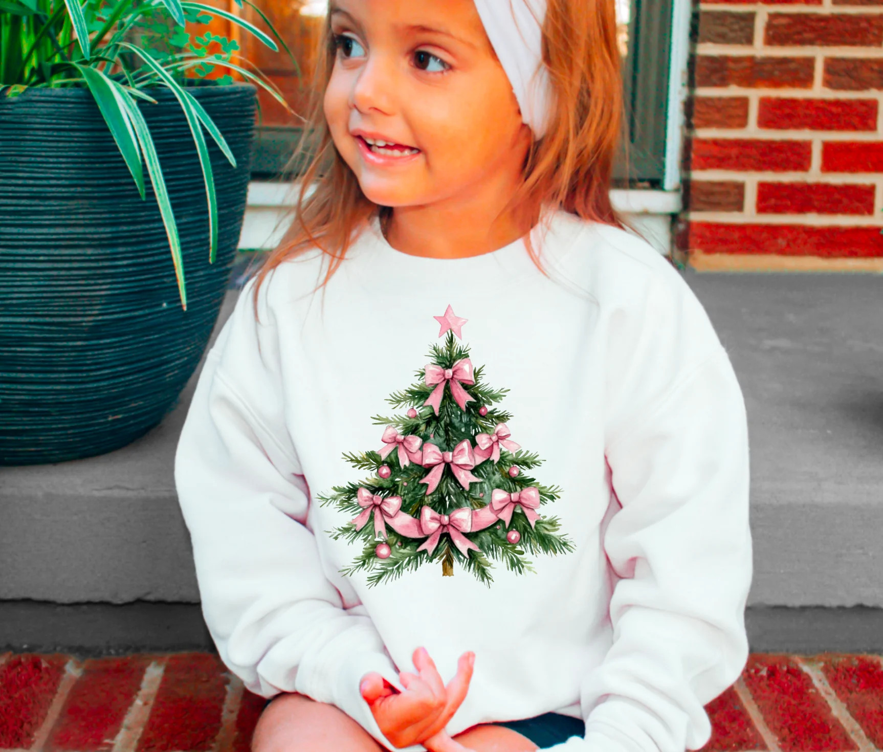 Pink Coquette Bows Christmas Tree Sweatshirt | Persnickety