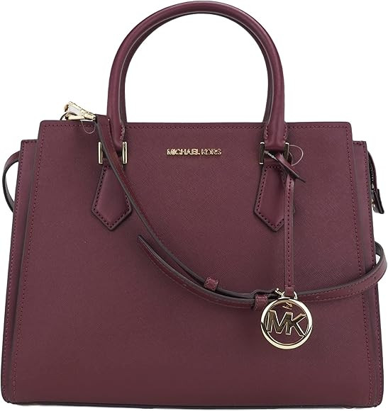 MICHAEL KORS HOPE MEDIUM MESSENGER SATCHEL MERLOT GOLD | Amazon (US)