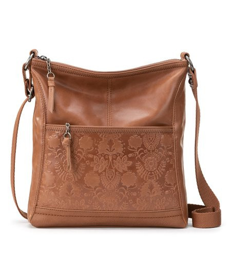 The Sak Tobacco Floral Embossed Iris Leather Crossbody | Zulily