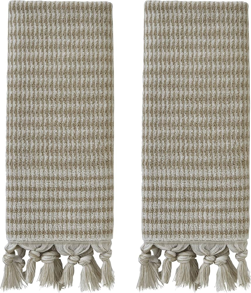 SKL Home Longborough 100% Turkish Cotton Hand Towel Set, 16x26, Tan | Amazon (US)