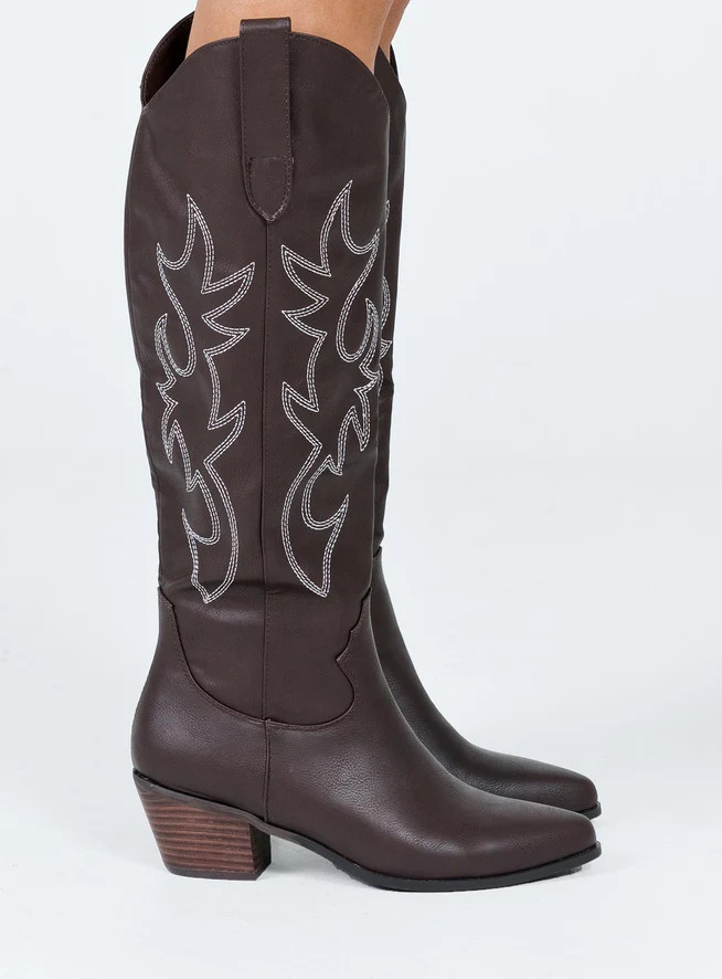 Billini Urson Boots Chocolate / White | Princess Polly US