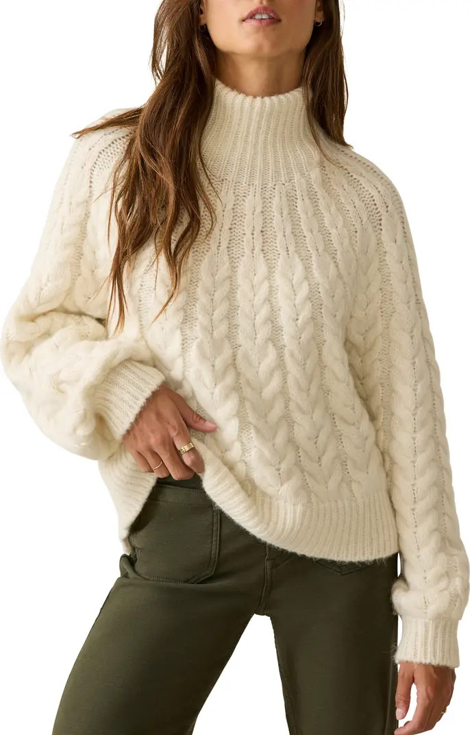 Frost Cable Stitch Turtleneck Alpaca Blend Sweater | Nordstrom