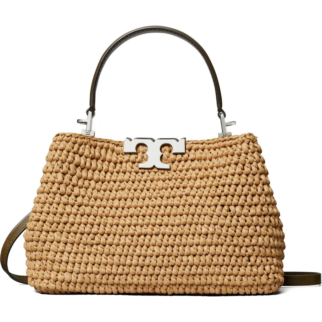 Tory Burch Mini Eleanor Raffia Satchel in Honeycomb at Nordstrom | Nordstrom