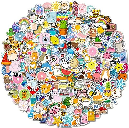 Water Bottle Stickers, 200 Pcs/Pack Waterproof Cute Vinyl Aesthetic Vsco Stickers for Hydroflask ... | Amazon (US)