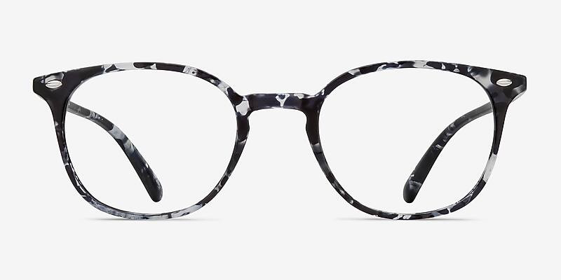 Hubris Round Black Floral Full Rim Eyeglasses | Eyebuydirect | EyeBuyDirect.com