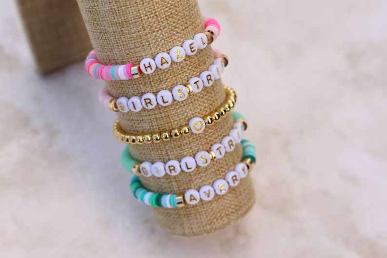 Personalized Name Custom Beaded Bracelet Friendship Bracelets Girls Trip Bracelet Bracelets for G... | Etsy (US)