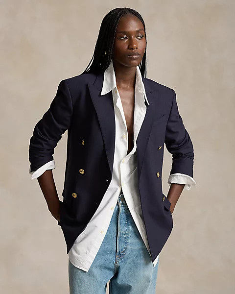 Double-Breasted Wool-Blend Blazer | Ralph Lauren (UK)