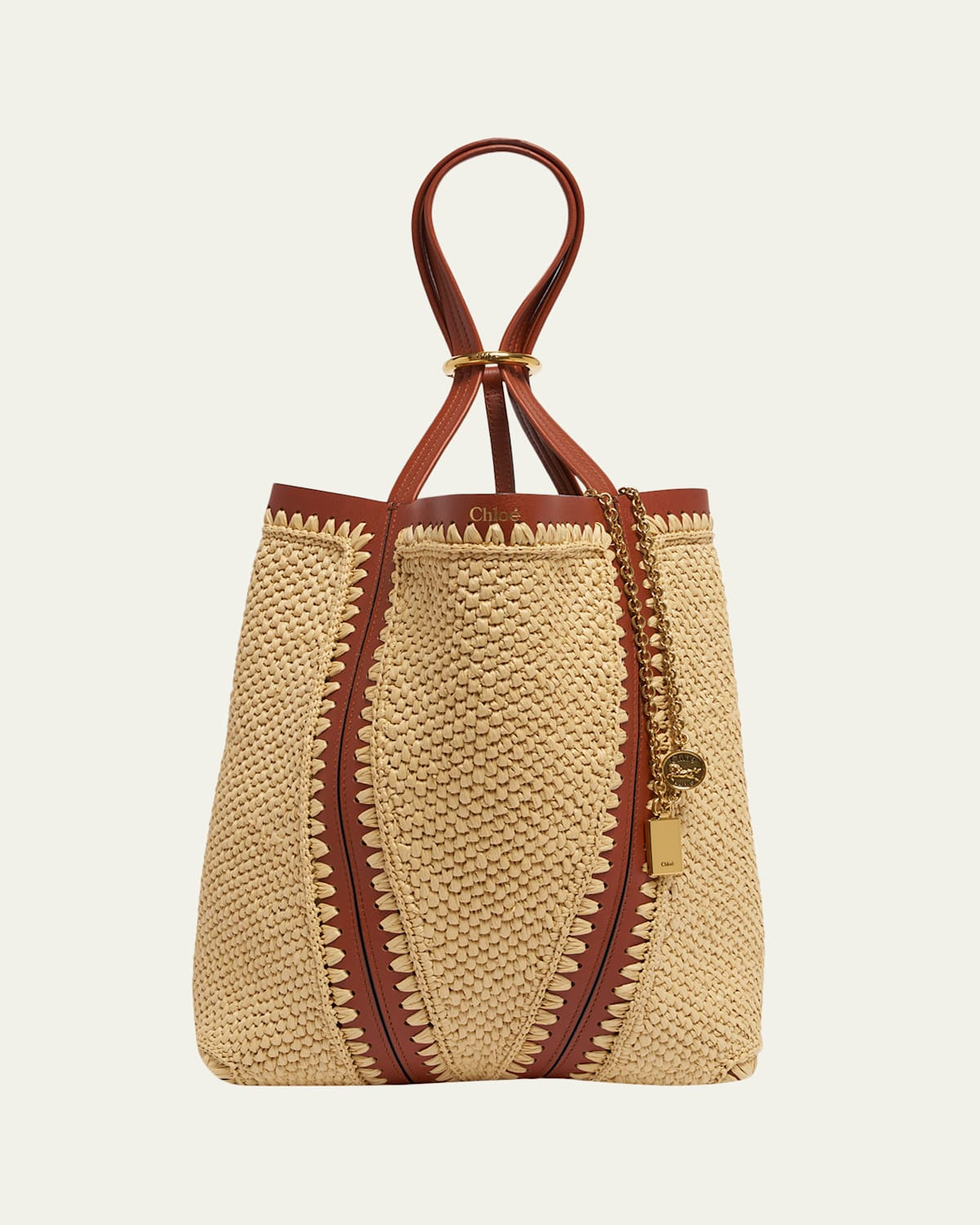 Spin Medium Tote Bag in Viscose Raffia | Bergdorf Goodman