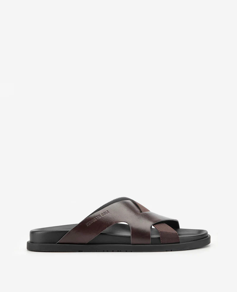 Kenneth Cole | Wassen Leather Sandal in GANACHE LEATHER, Size: 9M | Kenneth Cole