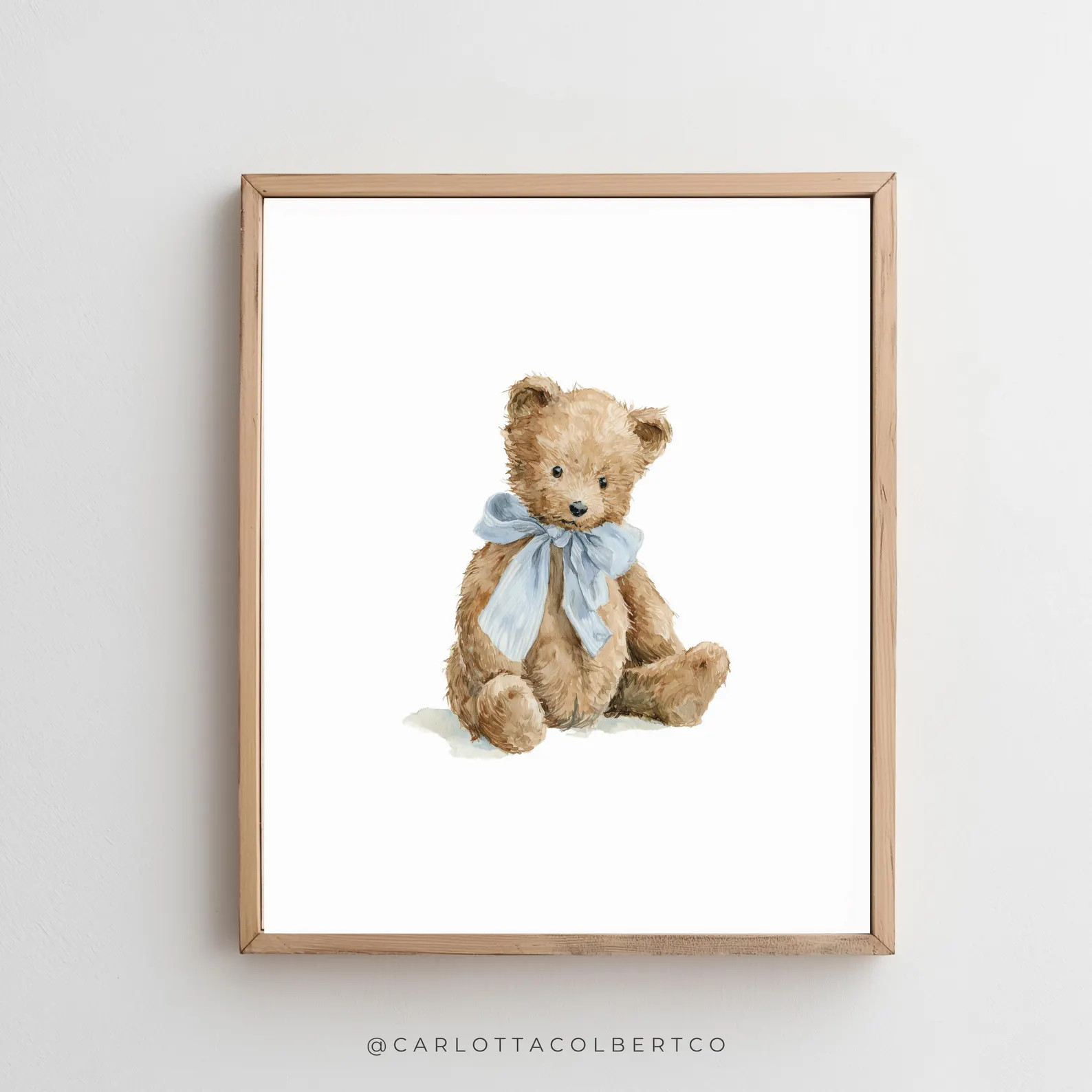 Blue Boy Nursery Bear Blue Teddy Bear Nursery Art Teddy Bear Poster Vintage Nursery Decor Blue Be... | Etsy (US)