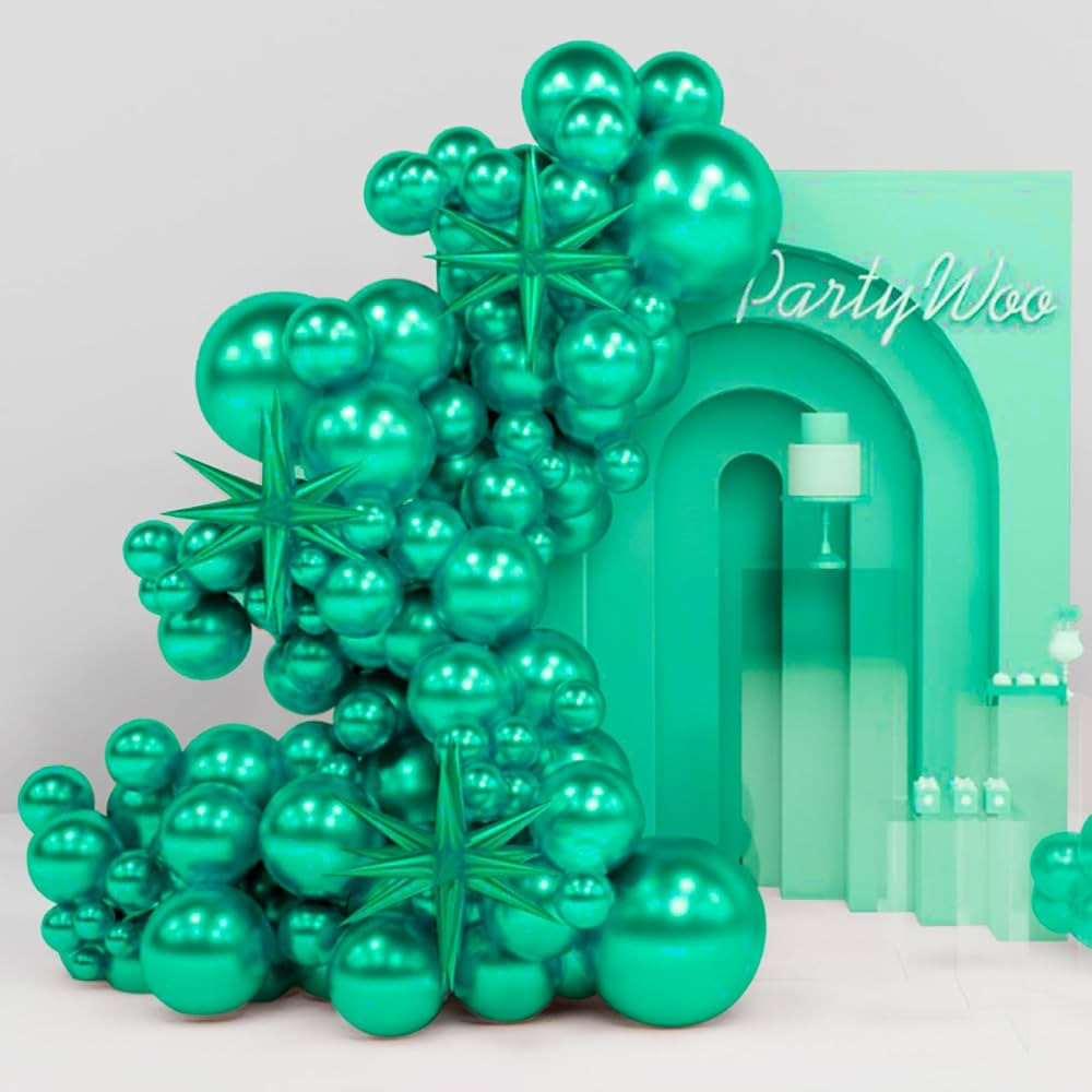 PartyWoo Metallic Green Balloons, 130 pcs 22 Inch Star Balloons and Metallic Green Balloons Diffe... | Amazon (US)