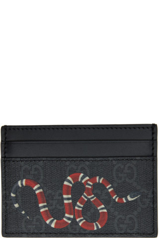 Black & Grey GG Supreme Kingsnake Card Holder | SSENSE