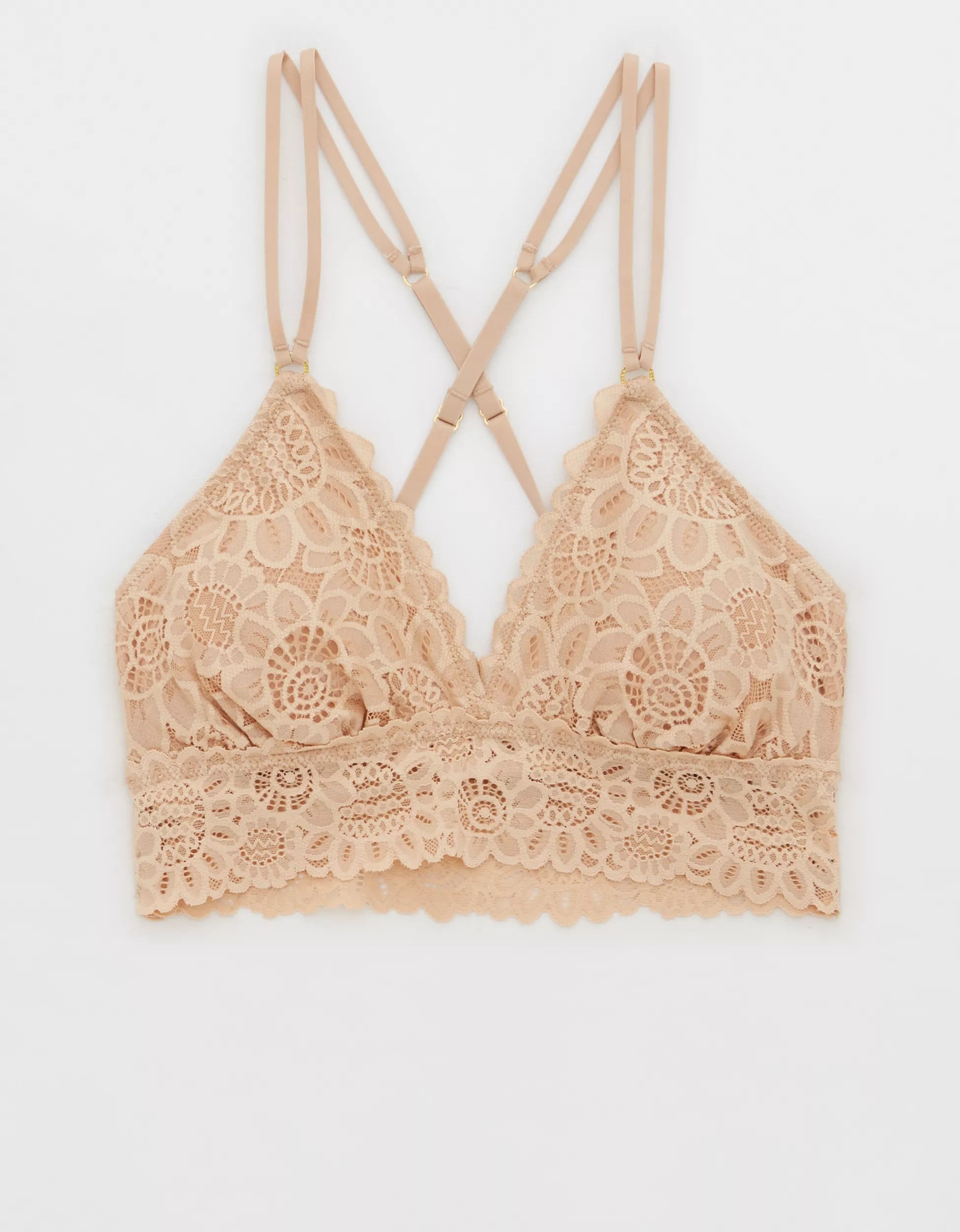 Aerie Seaside Lace Padded Triangle Bralette | American Eagle Outfitters (US & CA)