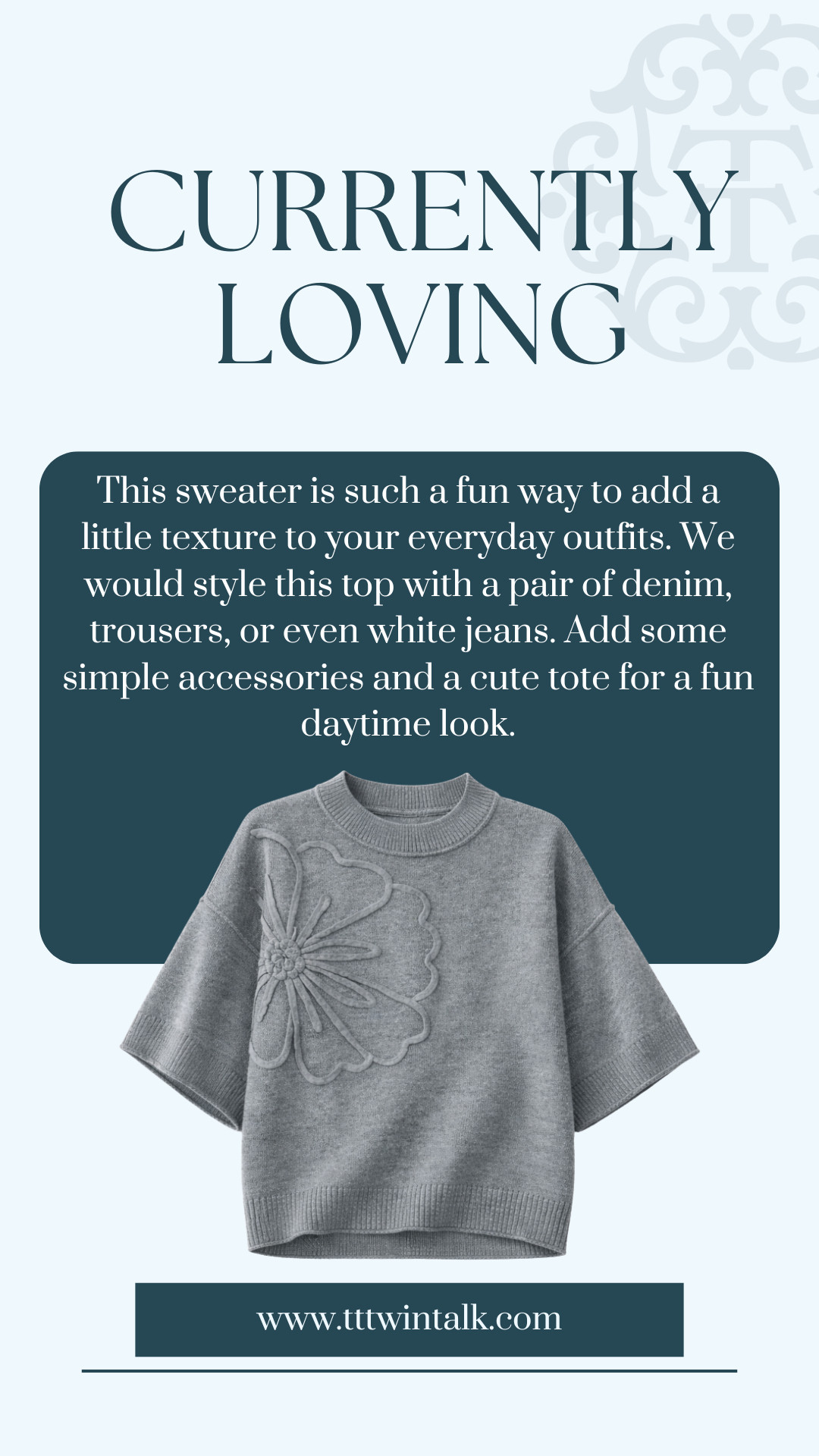 This sweater is such a fun way to add a little texture to your everyday outfits. We would style this top with a pair of denim, trousers, or even white jeans. Add some simple accessories and a cute tote for a fun daytime look. 

 #LTKootd #LTKSeasonal #LTKOver40