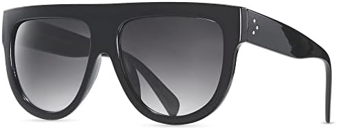 Women's Oversized Flat Top Fashion Sunglasses Trendy Big Square Designer Retro Sun Glasses Shades | Amazon (US)