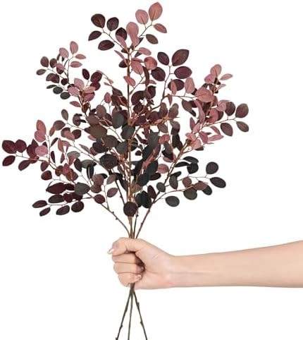 Fall Stems for Vases - Faux Eucalyptus Stems, Artificial Silk Plants Leaf Branches Greenery, Fall... | Amazon (US)