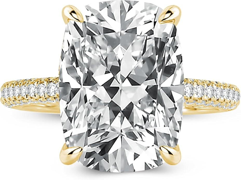 4CT/7CT Elongated Cushion Cut Promise Ring for Women, Simulated Diamond Ring, 925 Sterling Silver... | Amazon (US)