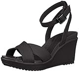 Crocs Women's Leigh II Adjustable Ankle Strap Wedge Comfort Sandal | Amazon (US)