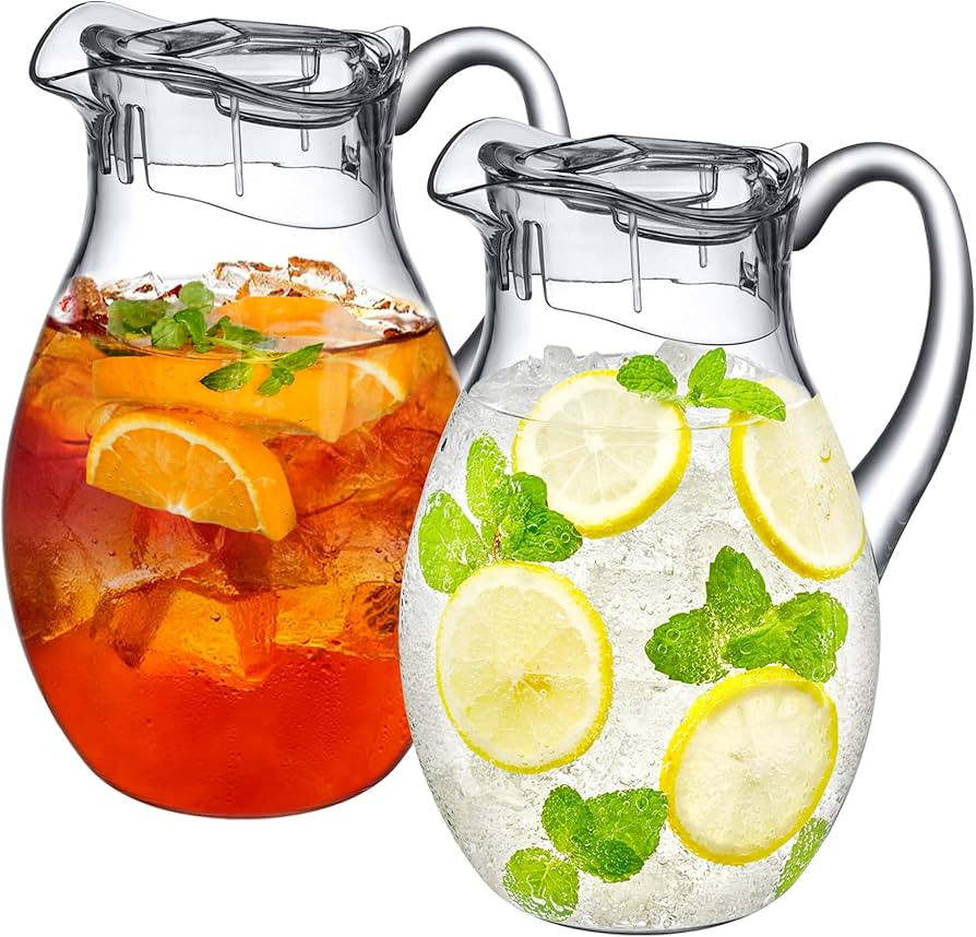 Amazing Abby - Bubbly - 2-Pack Acrylic Pitcher (72 oz), Clear Plastic Water Pitcher with Lid, Fri... | Amazon (US)