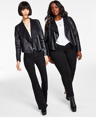 Bar III Faux-Leather Flyaway Jacket, XXS-4X, Created for Macy's  & Reviews - Jackets & Blazers - ... | Macys (US)