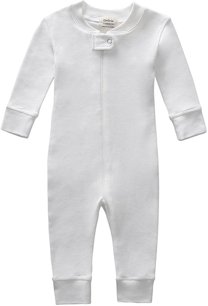 Owlivia Organic Cotton Baby Boy Girl Zip up Sleep N Play, Footless, Long/Short Sleeve | Amazon (US)