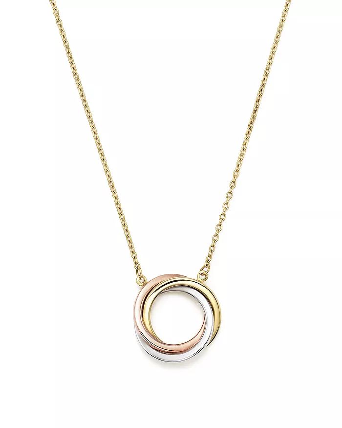 Bloomingdale's 14K Rose, Yellow and White Gold Ring Pendant Necklace, 18" - 100% Exclusive      B... | Bloomingdale's (US)