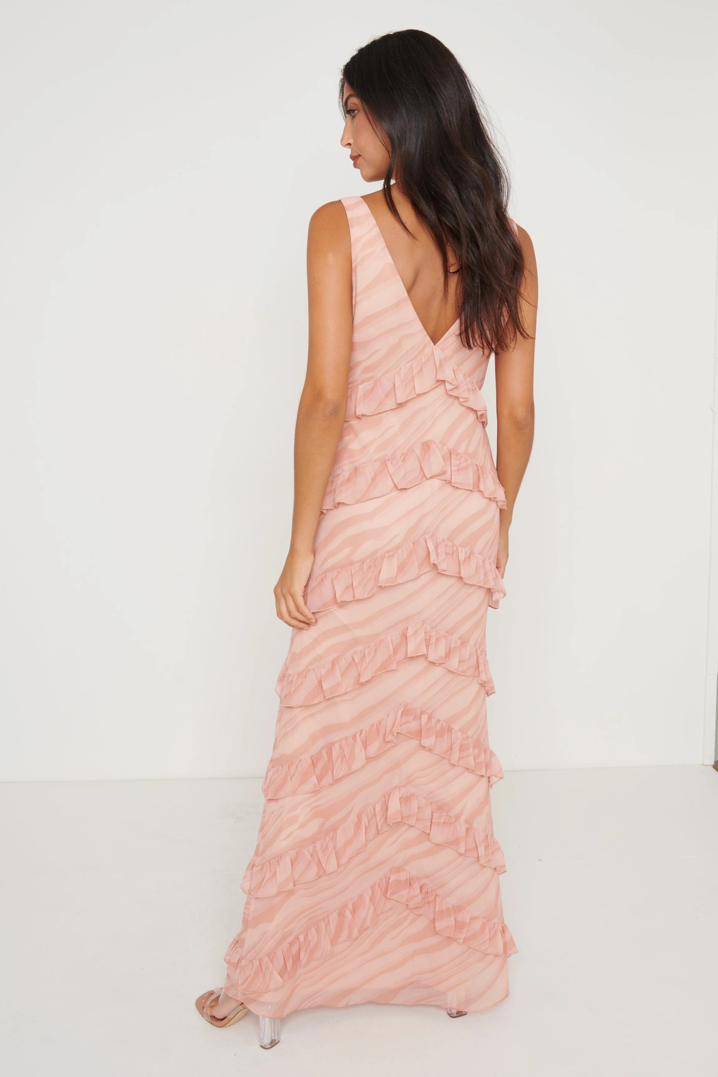 Piper Ruffle Maxi Dress - Terracotta | Pretty Lavish (UK)