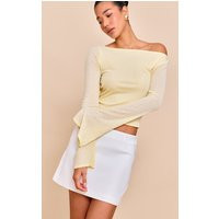 White Woven A Line Mini Skirt | PrettyLittleThing US