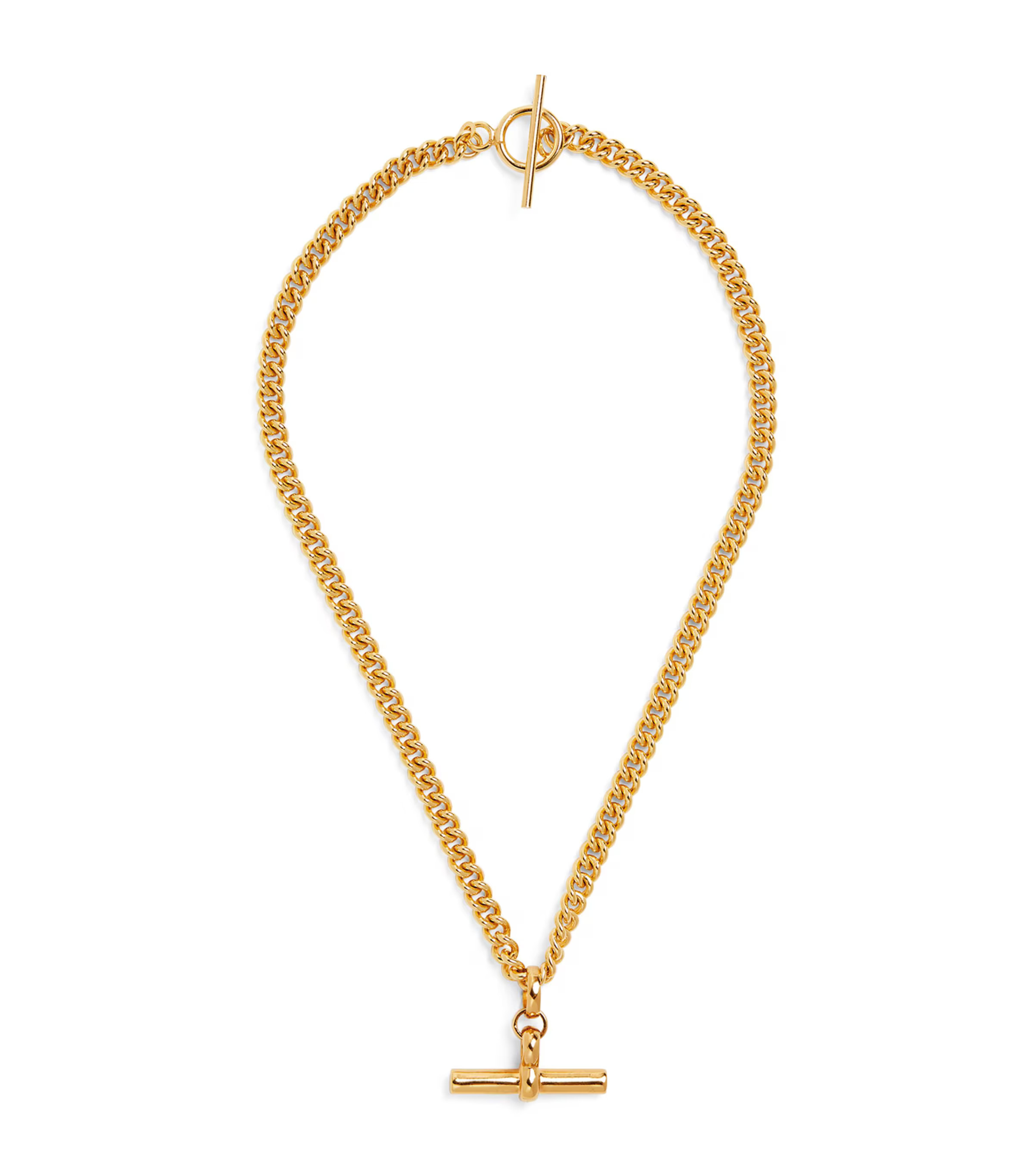 Tilly Sveaas Yellow Gold-Plated T-Bar Curb Chain Necklace | Harrods